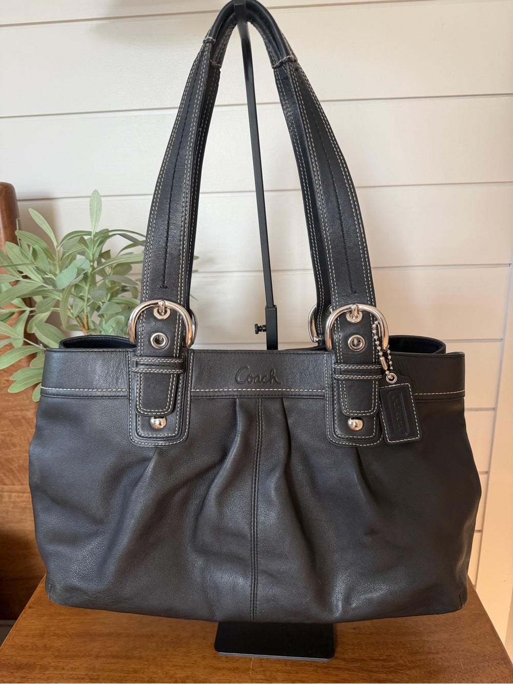 Vintage Coach SoHo Pleated Tote Bag